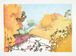 Laura Boswell: Chiltern Seasons Winter, Japanese watercolor woodblock —  Mesh Art Gallery